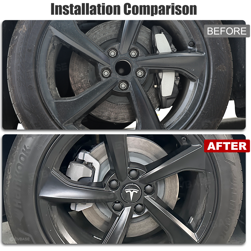 Wheel Center Cap Kit with Lug Nut Covers for Tesla Model 3/Y 18" and 19" Wheels