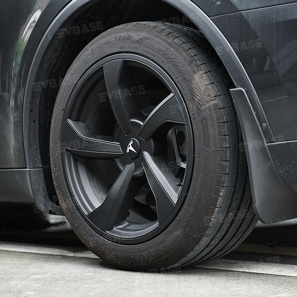 Wheel Covers for Model Y Juniper 19’’ Crossflow Wheels OEM-Style Black Wheel Caps 4PCS