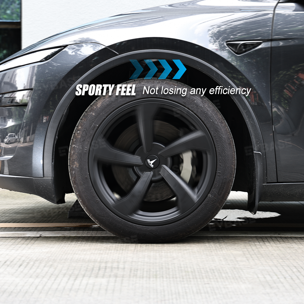 Wheel Covers for Model Y Juniper 19’’ Crossflow Wheels OEM-Style Black Wheel Caps 4PCS