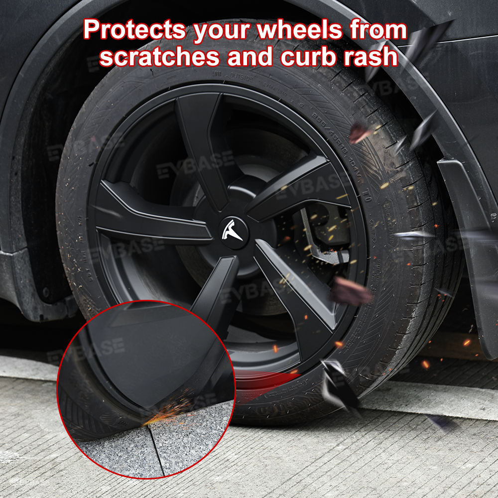 Wheel Covers for Model Y Juniper 19’’ Crossflow Wheels OEM-Style Black Wheel Caps 4PCS
