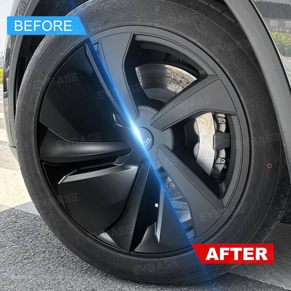 Wheel Covers for Model Y Juniper 19" Crossflow Wheels OEM-Style Black Wheel Caps 4PCS