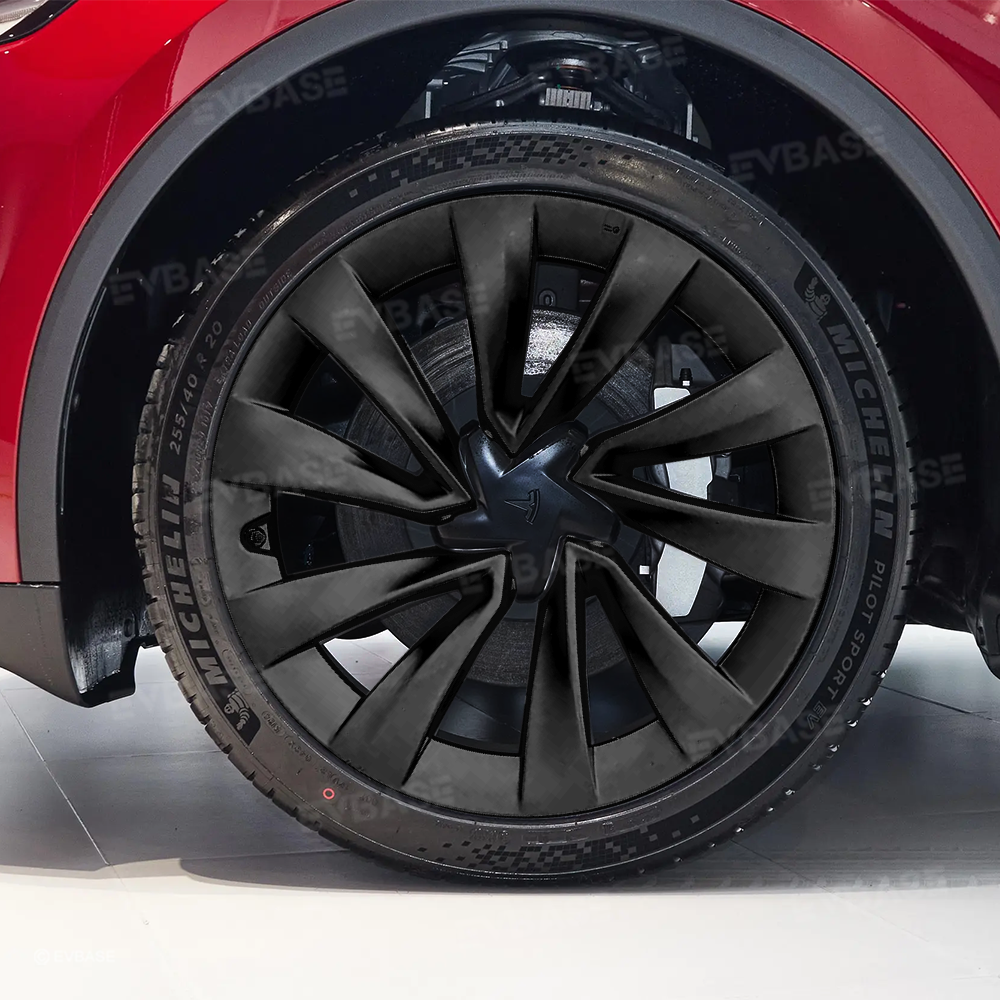 Wheel Covers for Tesla Model Y Juniper 20 Inch Helix 2.0 Wheels Matte Black Wheel Hubcaps