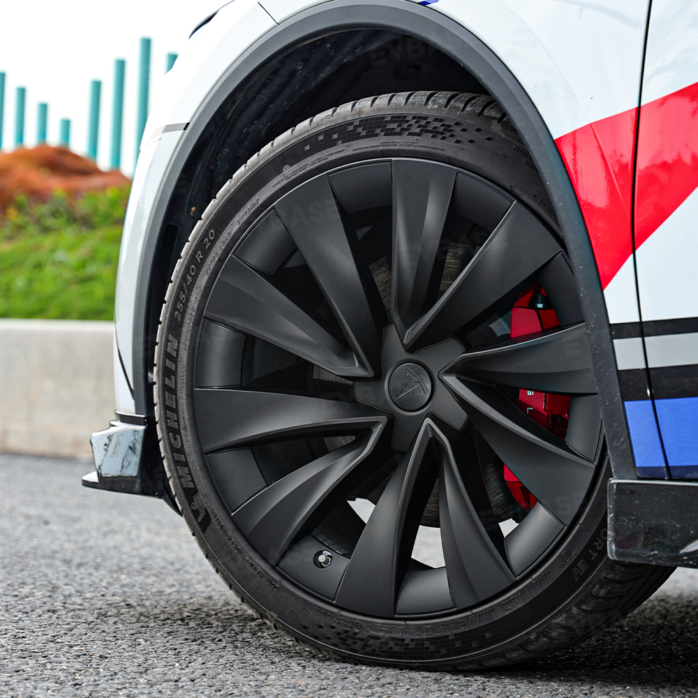 Wheel Covers for Tesla Model Y Juniper 20 Inch Helix 2.0 Wheels Matte Black Wheel Hubcaps