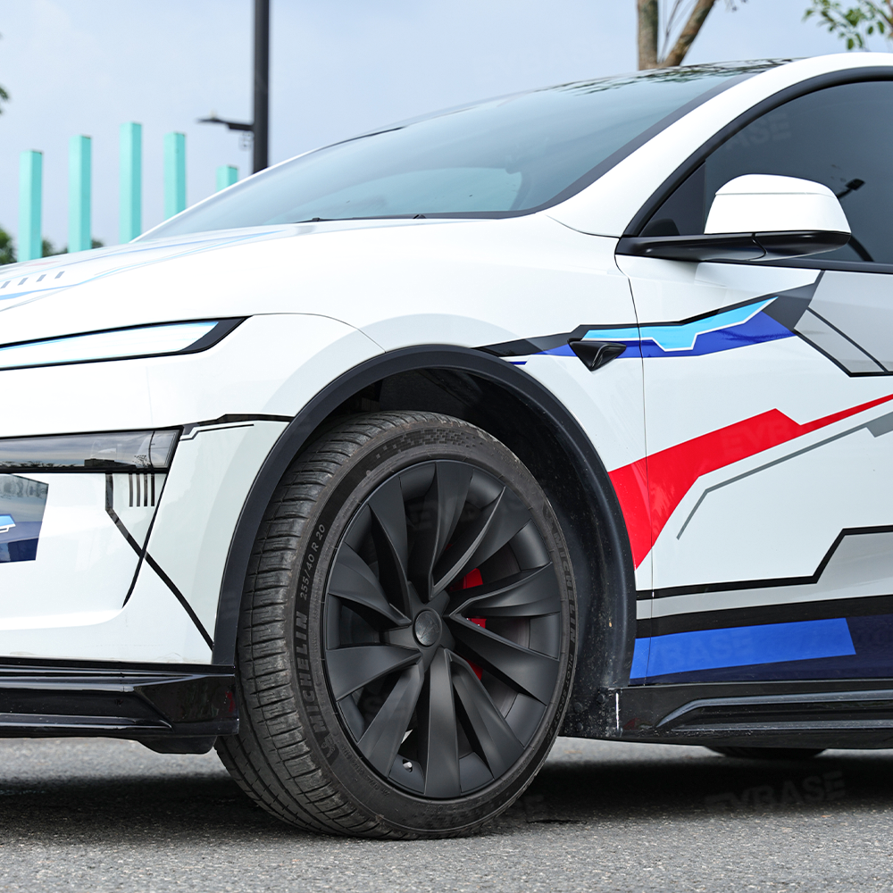 Wheel Covers for Tesla Model Y Juniper 20 Inch Helix 2.0 Wheels Matte Black Wheel Hubcaps