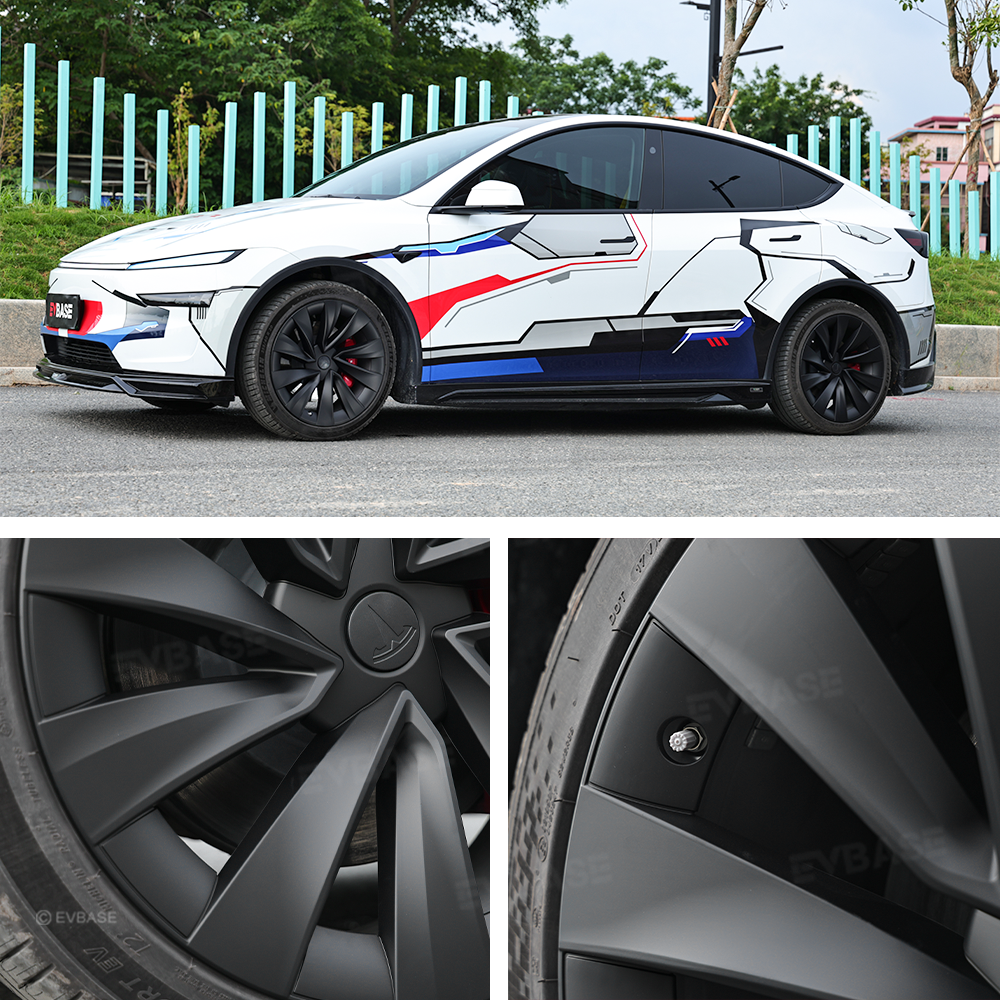 Wheel Covers for Tesla Model Y Juniper 20 Inch Helix 2.0 Wheels Matte Black Wheel Hubcaps