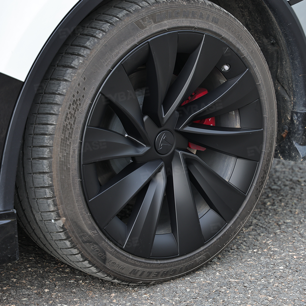 Wheel Covers for Tesla Model Y Juniper 20 Inch Helix 2.0 Wheels Matte Black Wheel Hubcaps
