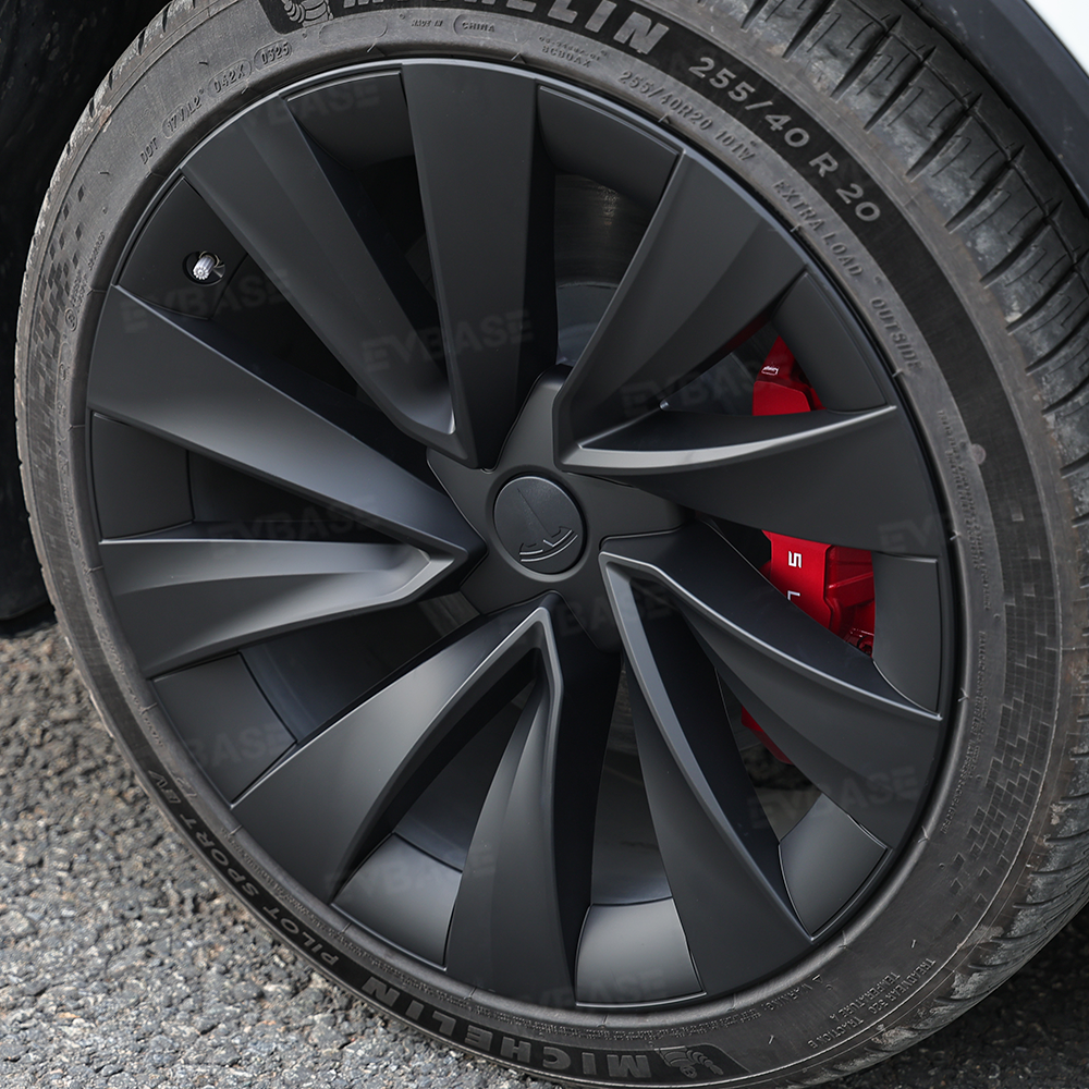 Wheel Covers for Tesla Model Y Juniper 20 Inch Helix 2.0 Wheels Matte Black Wheel Hubcaps