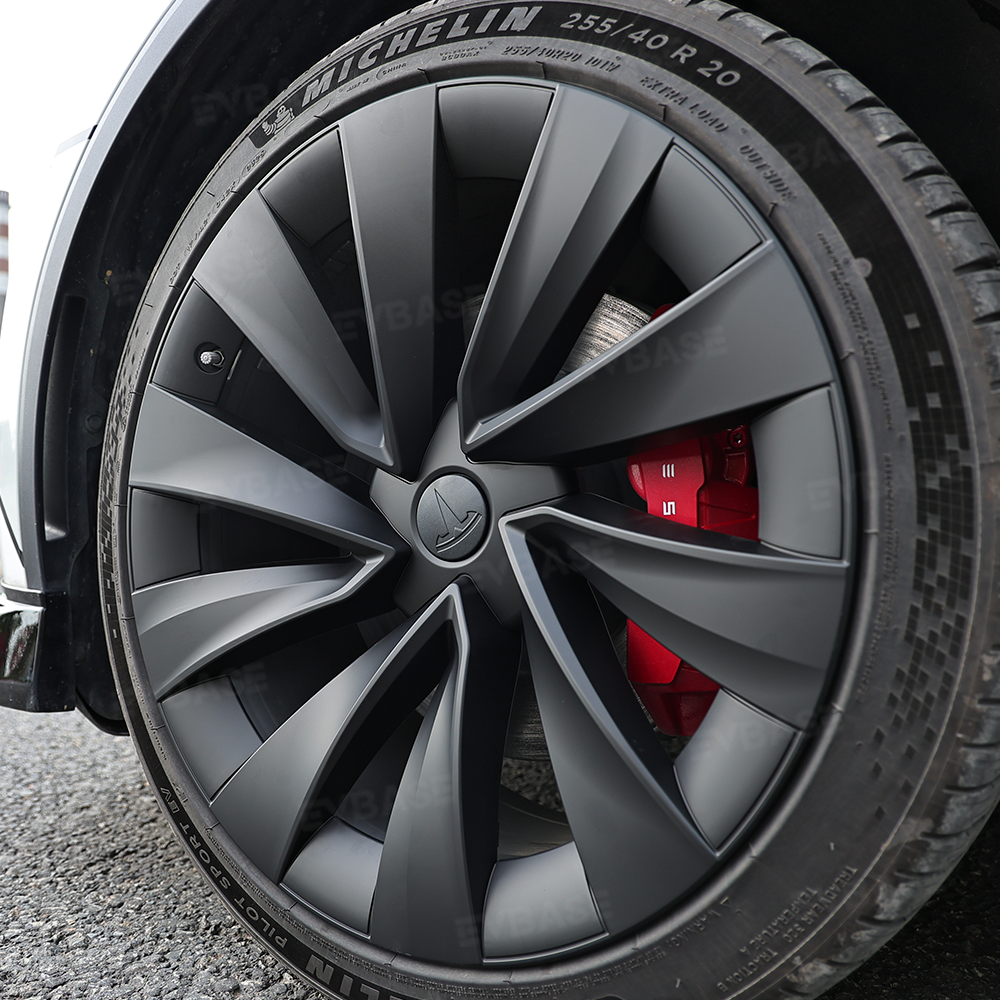 Wheel Covers for Tesla Model Y Juniper 20 Inch Helix 2.0 Wheels Matte Black Wheel Hubcaps