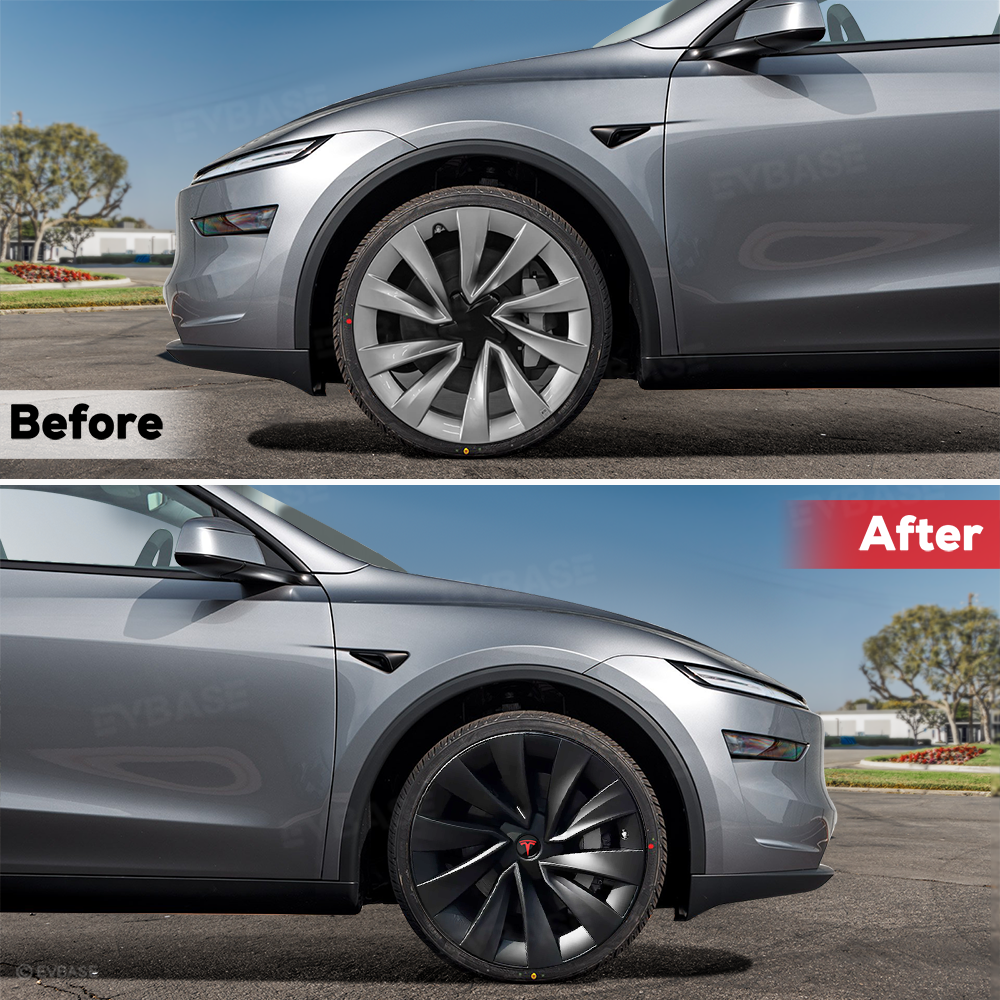 Wheel Covers for Tesla Model Y Juniper 20 Inch Helix 2.0 Wheels Matte Black Wheel Hubcaps