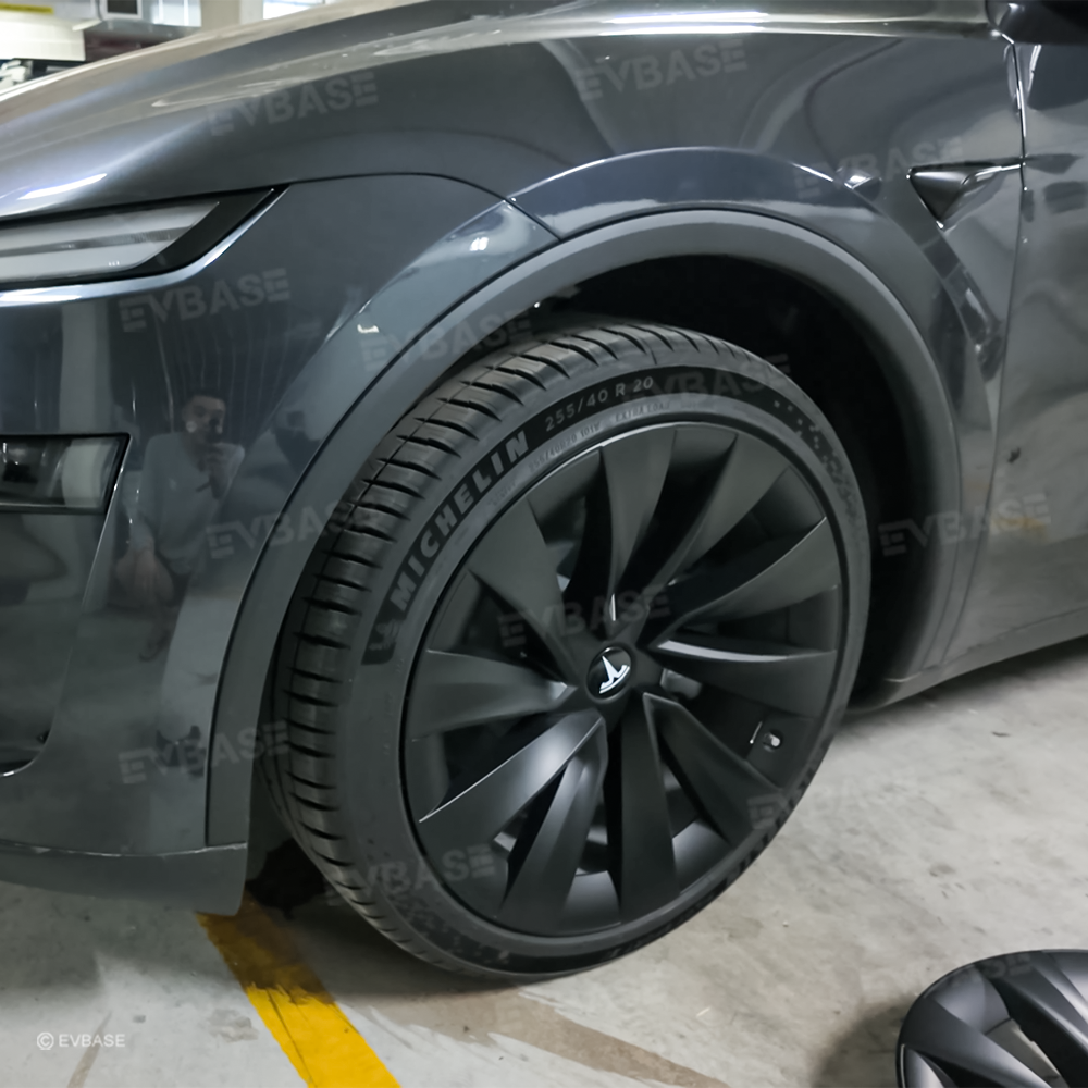 Wheel Covers for Tesla Model Y Juniper 20 Inch Helix 2.0 Wheels Matte Black Wheel Hubcaps