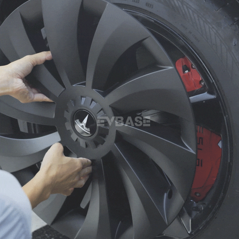 Wheel Covers for Tesla Model Y Juniper 19" Crossflow Wheels Überturbine Style Hubcaps Upgrade 2.0
