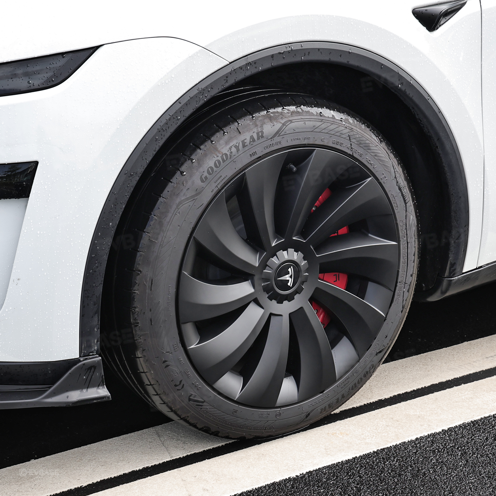 Wheel Covers for Tesla Model Y Juniper 19" Crossflow Wheels Überturbine Style Hubcaps Upgrade 2.0