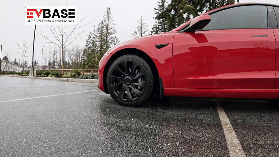 EVBASE Model 3 18inch Überturbine Wheel Cover For Tesla 3 18inch Turbine Wheel Cap Kit 4PCS Matte Black
