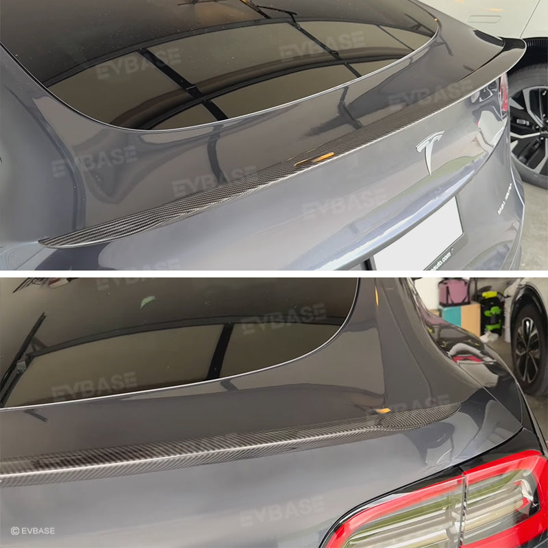 Model Y Rear Spoiler Wing Dry Real Carbon Fiber OEM Style Inspired By Model 3 Performance Rear Splitter