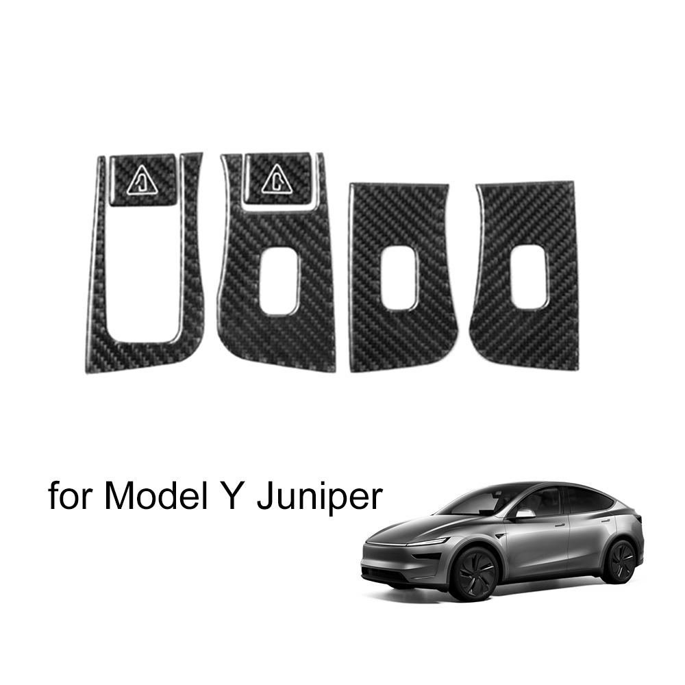 Model Y Juniper/ 3 Highland Window & Door Switch Panel Cover Carbon Fiber Trim Decoration Interior Upgrade