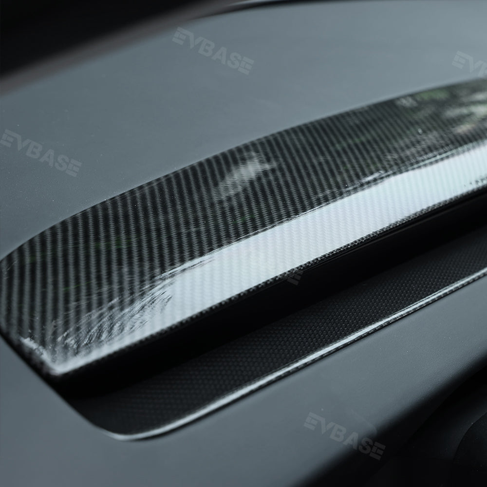 EVBASE Real Carbon Fiber Tesla Dashboard Front Door Cover Trim para el modelo 3 Y