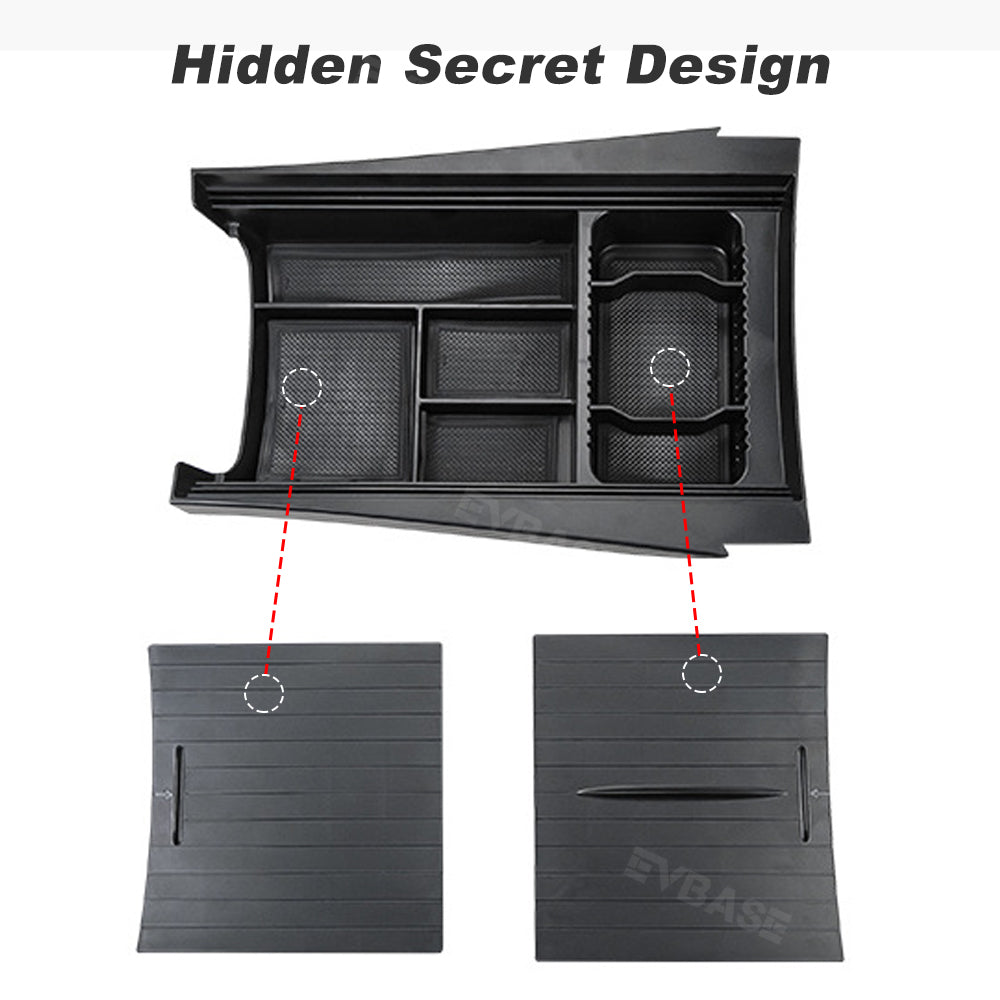 Updated Center Console Tray for R1T/R1S Lower Center Console Hidden Organizer Storage Box for Rivian
