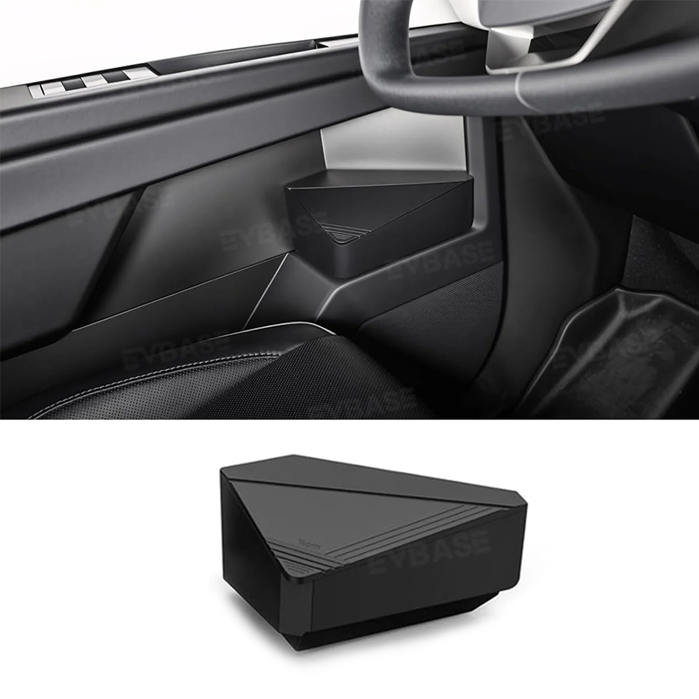 Cybertruck Door Organizer Tray with Lid Hidden Silicone Storage Box Waterproof Anti-Slip Door Pocket Insert