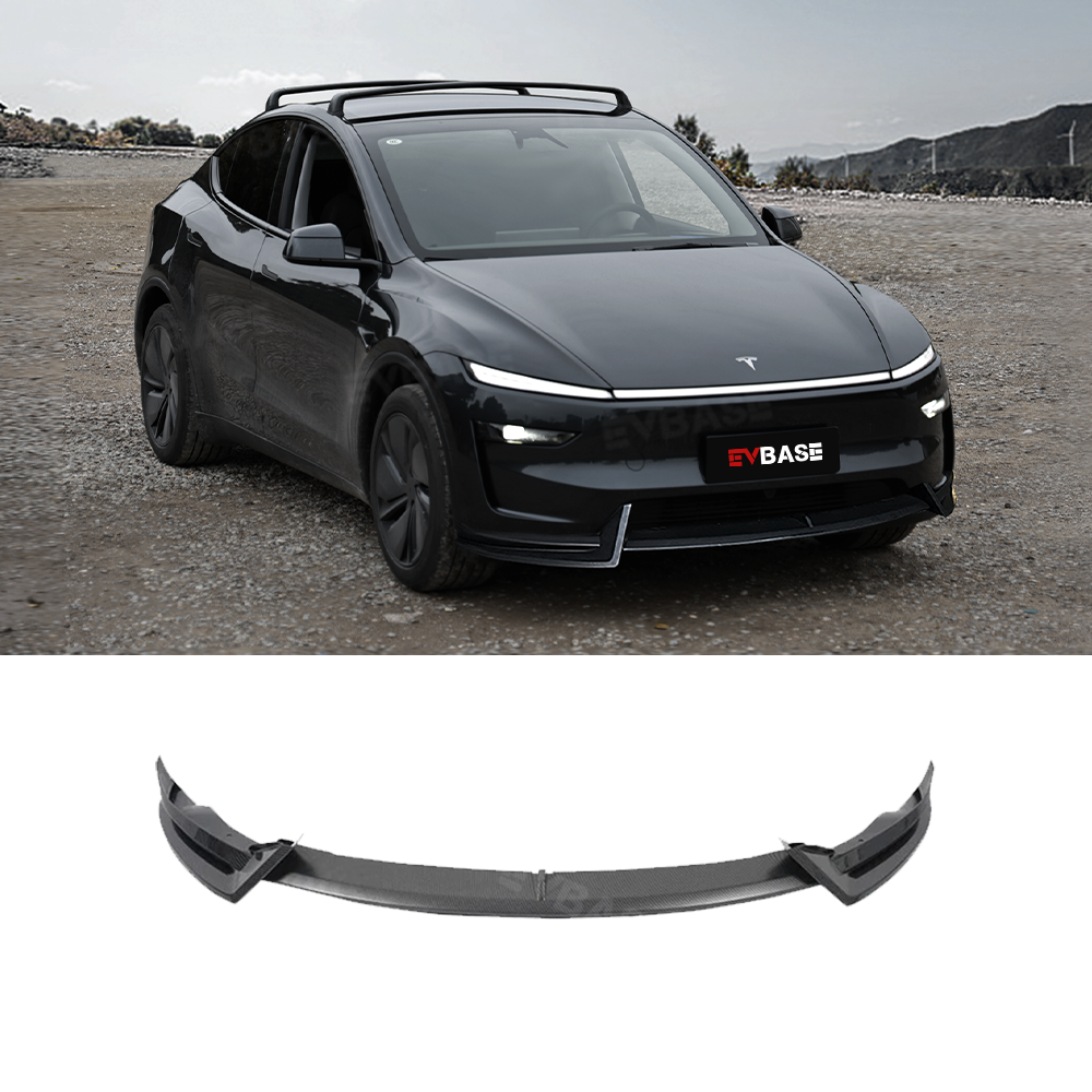 EVBASE Tesla Model Y Front Bumper Lip Fascia Front Lip Spoiler ABS Sport Body Kit Front Apron Model 3