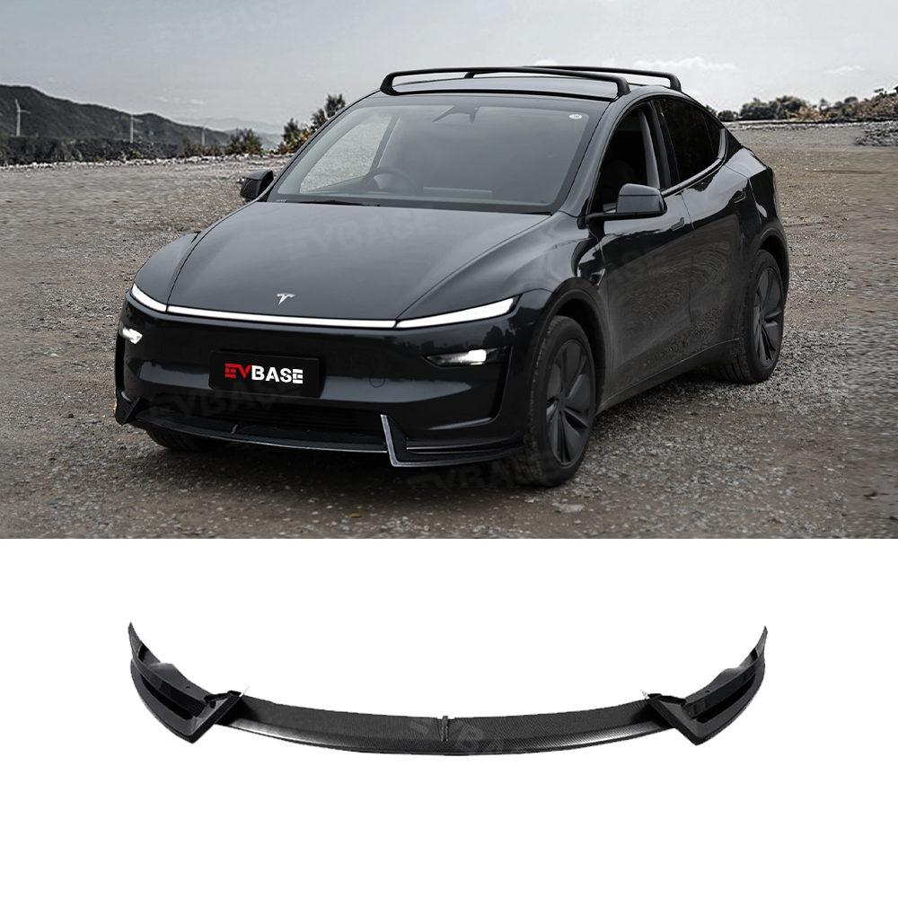 EVBASE Tesla Model Y Front Bumper Lip Fascia Front Lip Spoiler ABS Sport Body Kit Front Apron Model 3