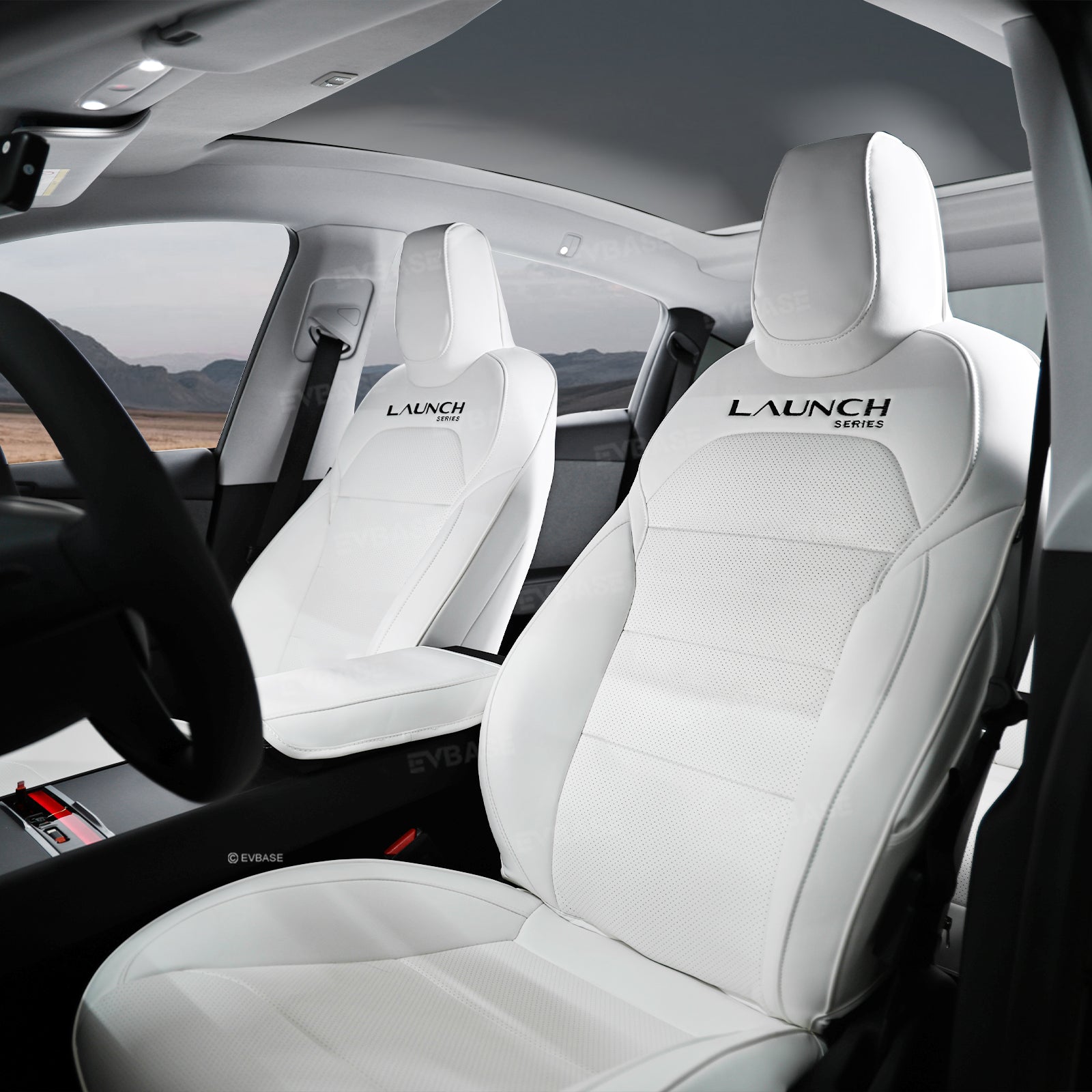 Model Y 3 Custom Seat Covers Cushion Breathable NAPPA Litchi Vegan Leather For Tesla
