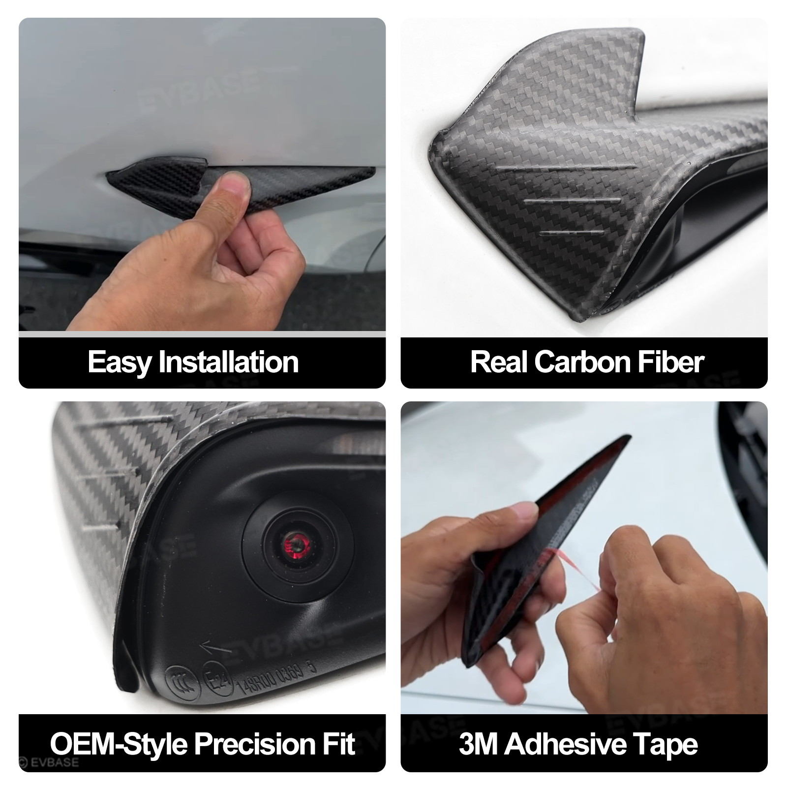 Model 3/Y Real Carbon Fiber Side Camera Turn Signal Protection Cover HW4.0 Inspired by the Elegance of the Manta Ray