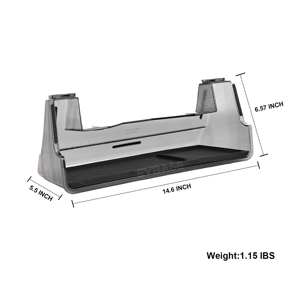 Tesla Cybertruck Under Screen Organizer Storage Box Under Center Display Hidden Shelf Tray With Silicone Pad