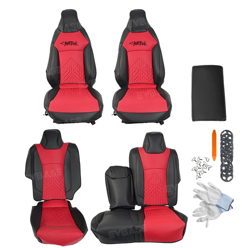 Tesla Cybertruck Custom Seat Covers NAPPA Leather Seat Protector All Set Gen 3.0 With Musk's Rocket Spirit