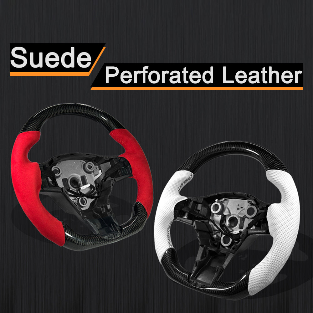 EVBASE Customized Carbon Fiber Steering Wheel for Model 3 Y Tesla Accessories