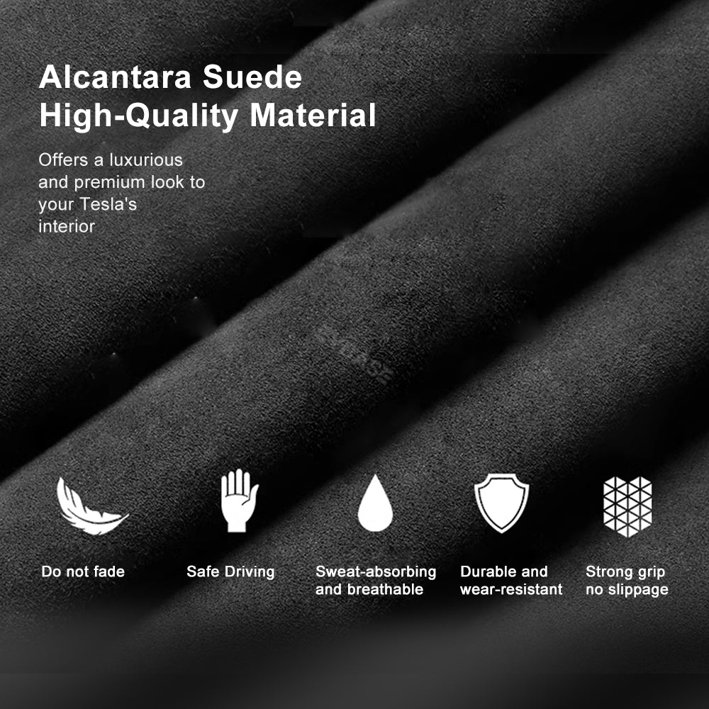 Customized Model 3 Y Steering Wheel Middle frame Cover Alcantara Suede Cover for Tesla