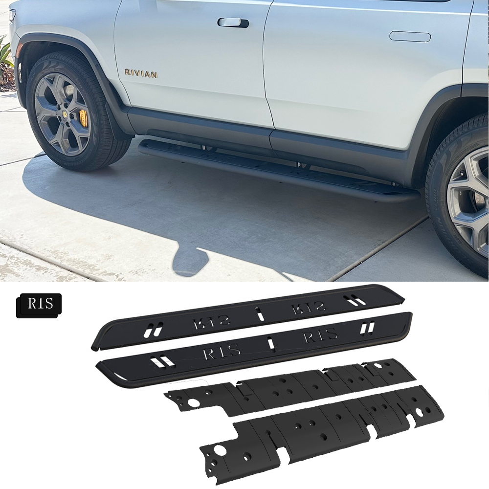 Running Boards for Rivian R1T/R1S Side Steps Nerf Bars with Letters Exterior Off-Road Accessories
