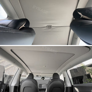 Tesla Model 3/Y Retractable Sunshade Glass Roof Sunshade with Roll Fabric style 2017-2024 Year