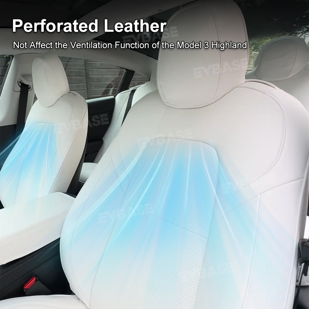 EVBASE Custom Seat Covers NAPPA Leather Seat Protector Interior Accessories For Tesla Model 3
