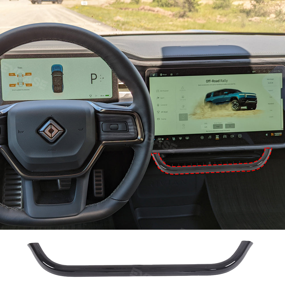 Center Air Vent Frame Trim for R1T/R1S Air Outlet Lower Trim Cover ABS Interior for Rivian