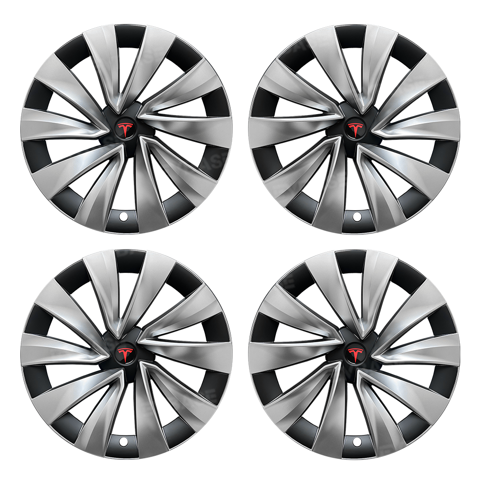 Wheel Covers for Tesla Model Y Juniper 20 Inch Helix 2.0 Wheels Matte Black Wheel Hubcaps