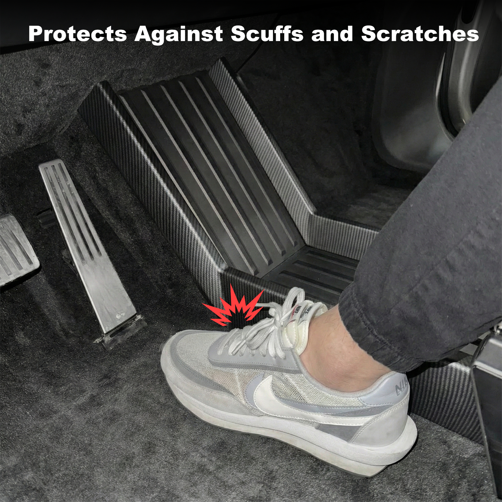 Cybertruck Lower Center Console Side Trim Covers ABS Carbon Fiber Style Protective Overlay