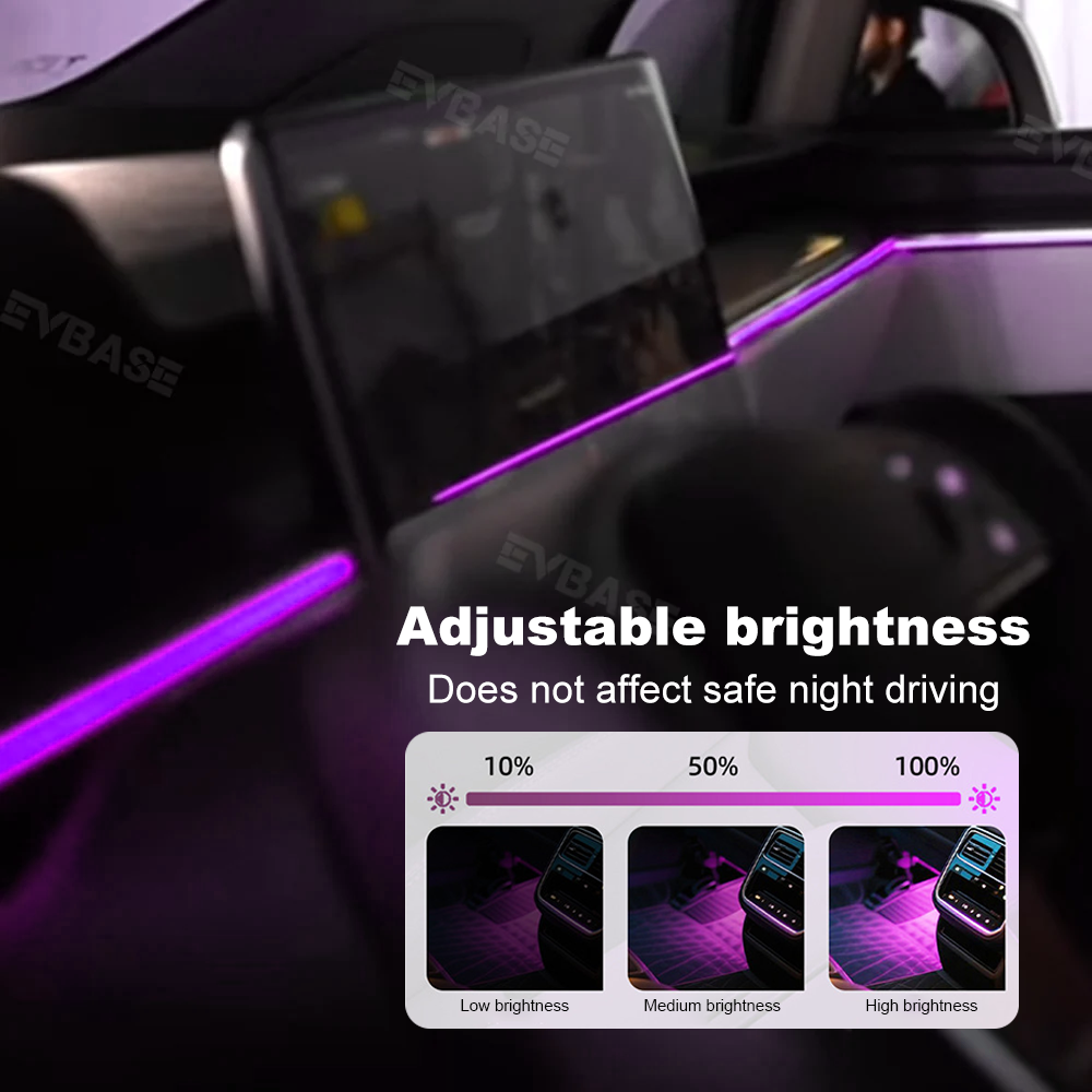 Model X RGB Ambient Lighting Interior Streamer Light Kit LED Neon Light Strip
