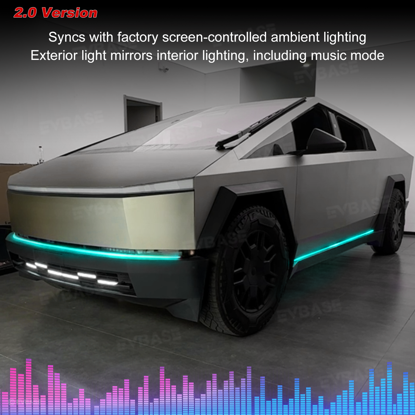 Cybertruck Profile LED Light Kit RGB Chasing Ambient Lighting Exterior Rock Lights with Smart APP Control /Factory Screen Control