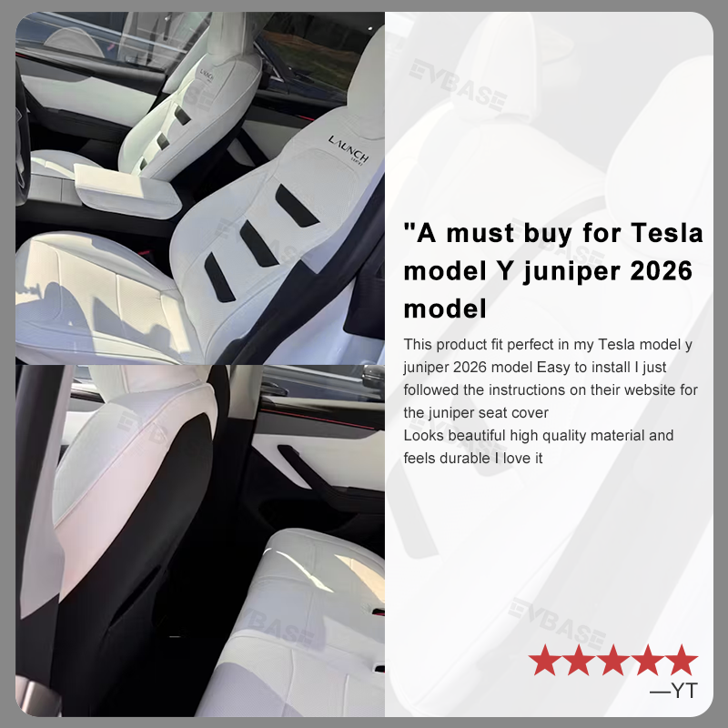 Tesla Seat Cover Model Y Juniper NAPPA Leather Full Coverage Seat Protector with Launch Logo