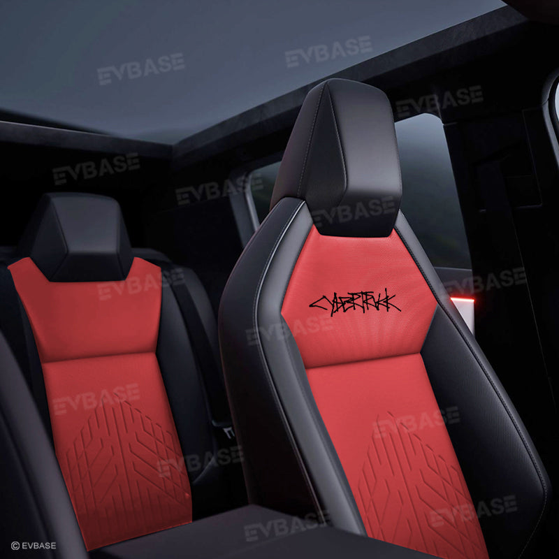Tesla Cybertruck Custom Seat Covers NAPPA Leather Seat Protector All Set Gen 3.0 With Musk's Rocket Spirit