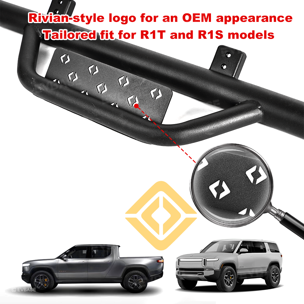 R1T/R1S Running Boards Nerf Bars Tubular Style Side Steps 2.0 for Rivian