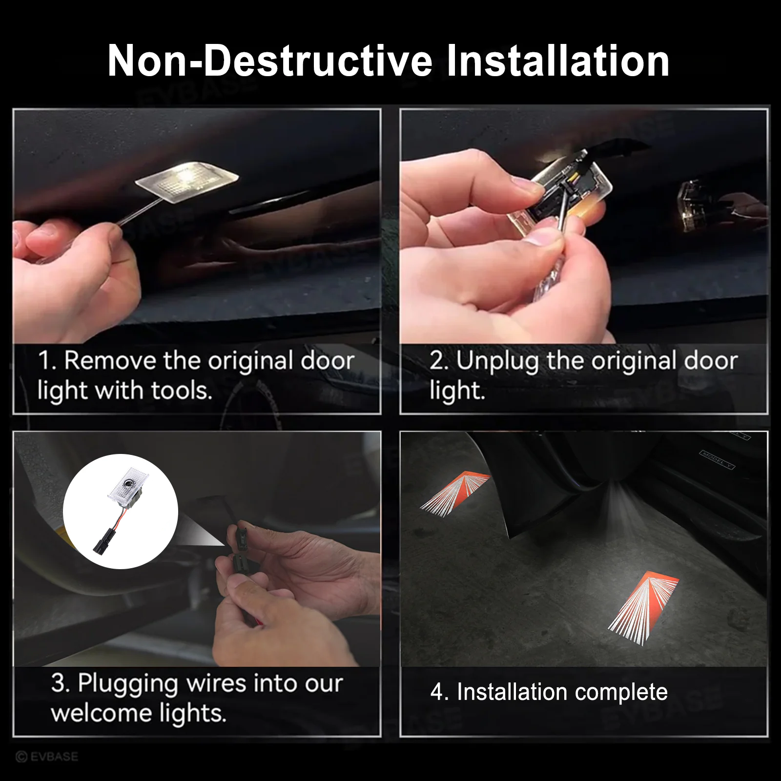 Model Y Juniper/ 3 Highland Door Puddle Lights Projection Lights With Launch Edition Badge Style