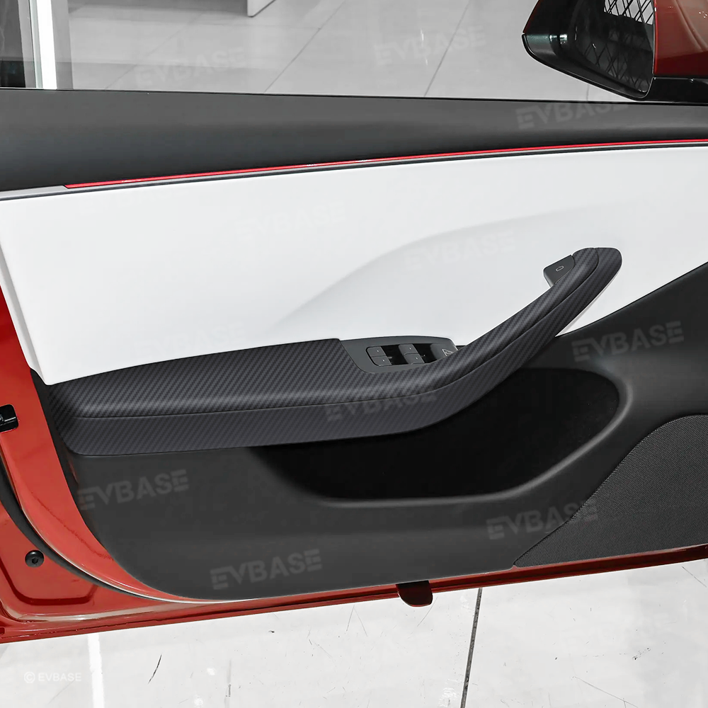 Model 3 Highland / Y Juniper Lower Door Armrest Covers Real Carbon Fiber Front and Rear Door Panel Overlays