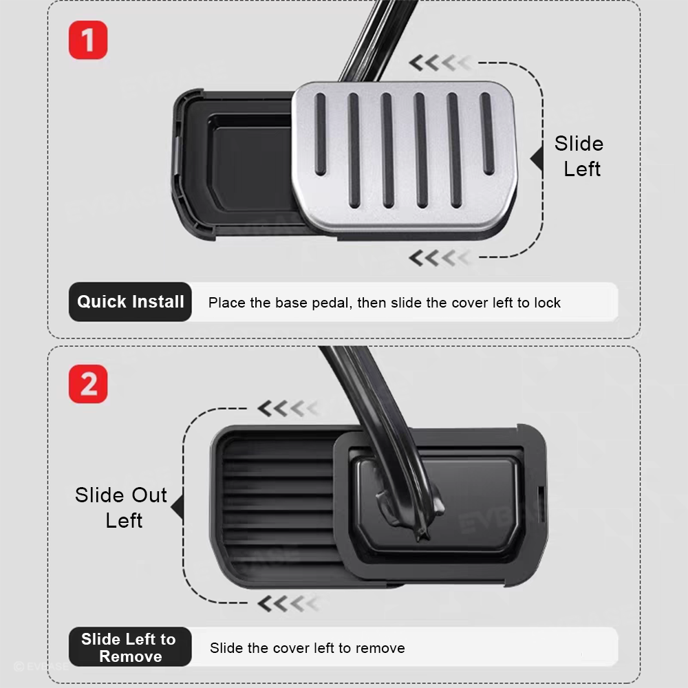 Model Y Juniper/ 3 Highland Aluminum Performance Foot Pedal Covers Non-Slip Slide-On Rail Lock Brake & Accelerator Pedal Pads Protector Set