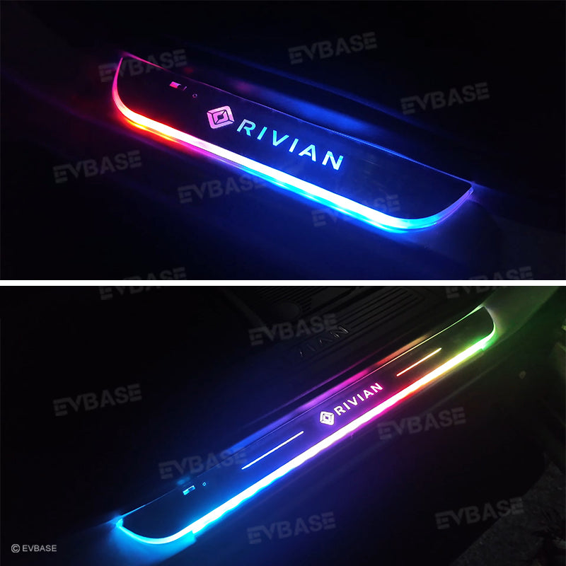 Illuminated Door Sill Covers Protector for R1T R1S LED Light Plates Trim Welcome Pedal for Rivian