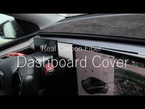 EVBASE Real Carbon Fiber Tesla Dashboard Front Door Cover Trim para el modelo 3 Y