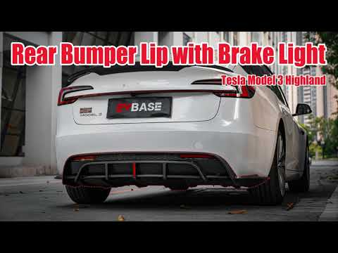 Model 3 Highland Rear Diffuser Bumper Lip ABS Spoiler Splitter Replacement With Brake Light for Tesla