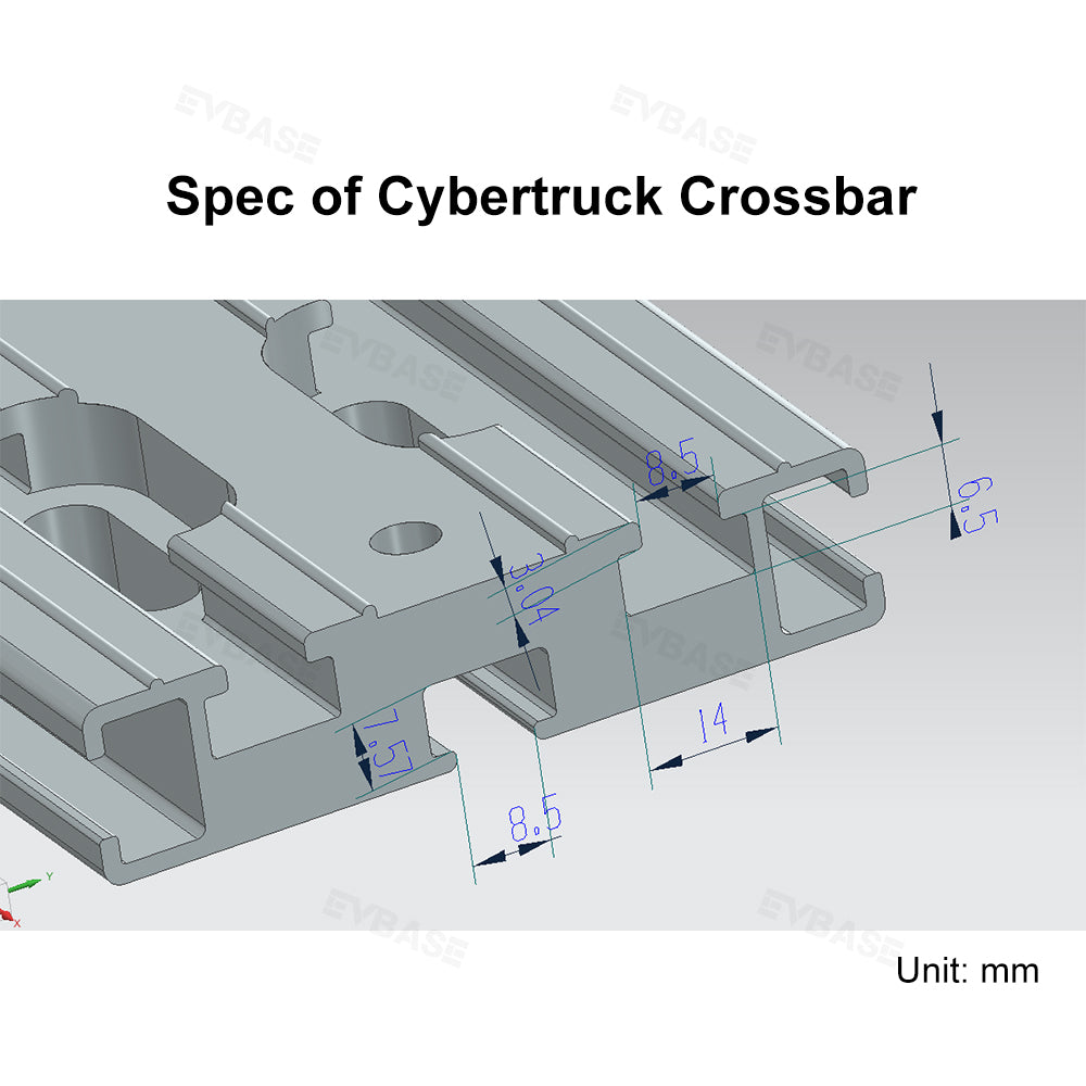 Cybertruck Roof Rack Cross Bars Cargo Rack Rails for Tesla