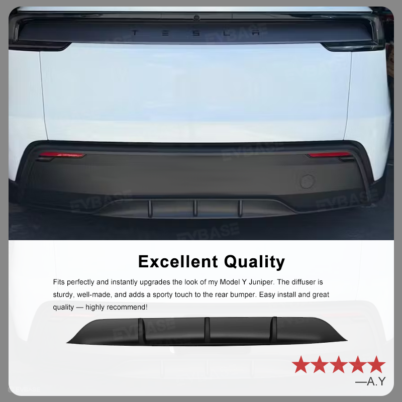Model Y Juniper Rear Diffuser Rear Bumper Lip ABS Spoiler Trim for Tesla