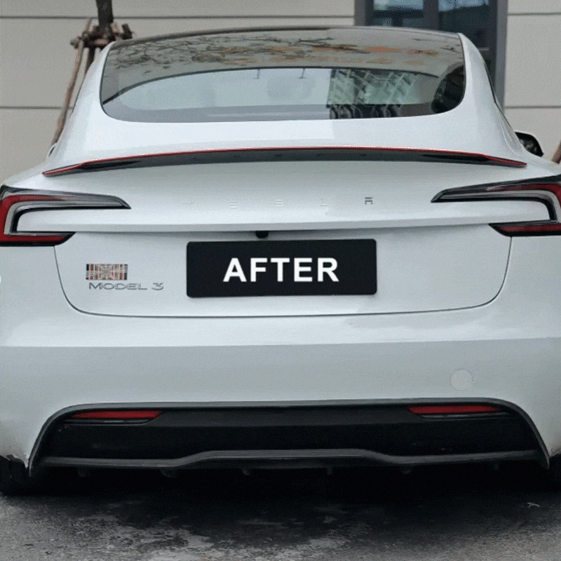 Carbon Fiber Rear Wing Spoiler for Model 3 Highland/ Y Juniper with Performance Style Redline Rear Trunk Spoiler
